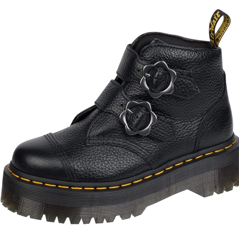Dr. Martens Black Ankle Boots with Silver Accents